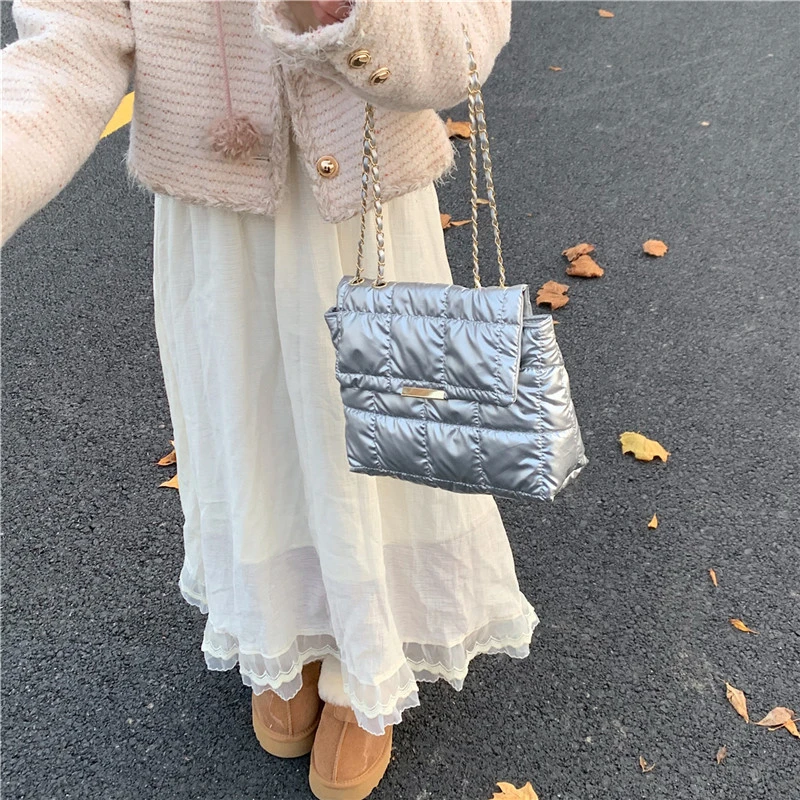 2024 New Shoulder Bag Women Lambskin Bag Handbags Soft Retro Diamond Pattern Bags for Women Korean Lady Drawstring Crossbody Bag