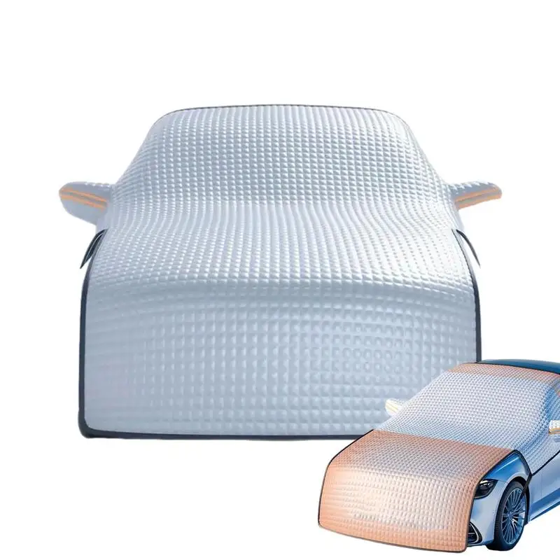 Car Snow Shield Sunshade Sunblock Front Gear Snow Shield Lengthen In Winter Frost Protect Front Windshield With Reflective Strip