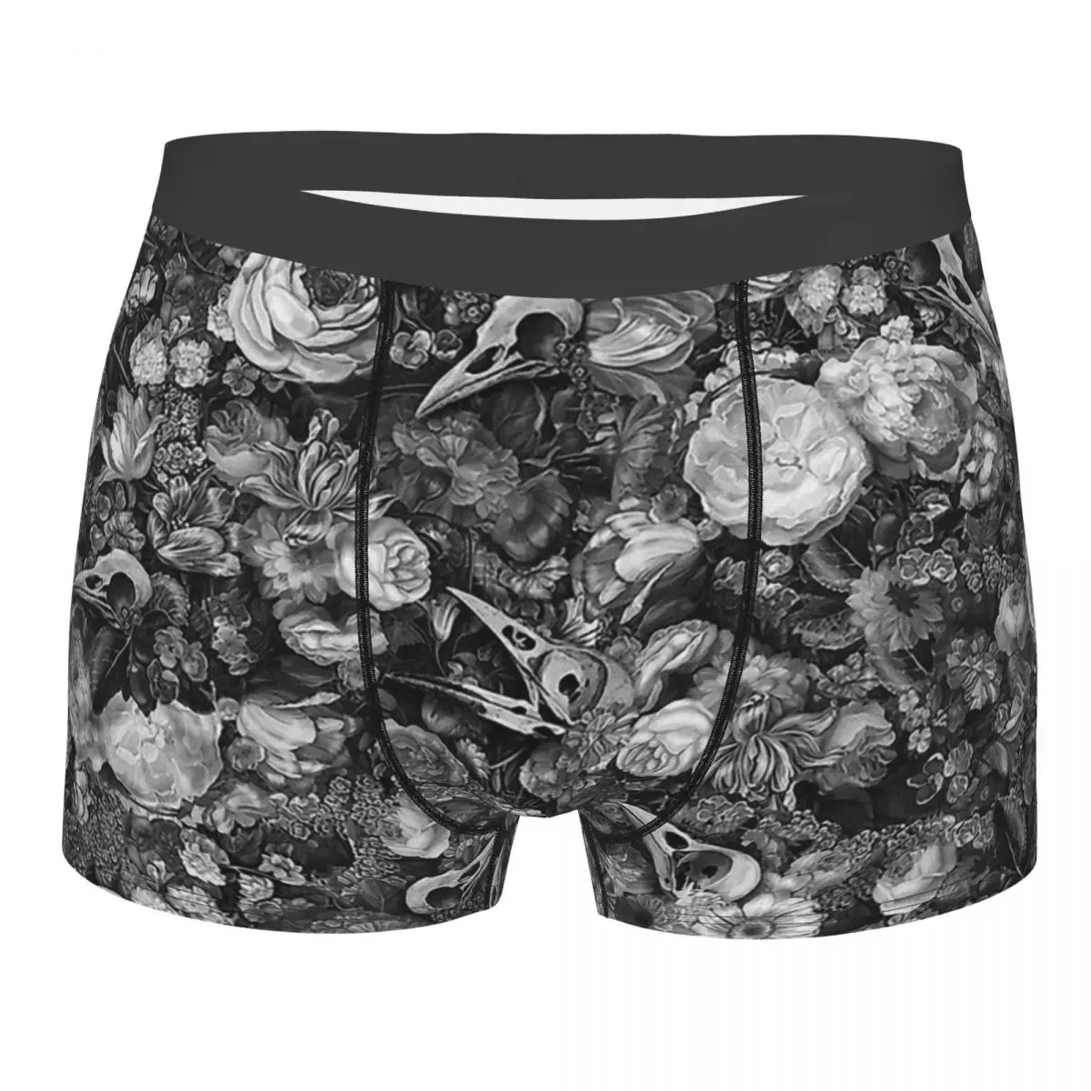 

Baroque Macabre Cool Man's Boxer Briefs Skeleton Skull Bone Highly Breathable Underpants Top Quality Print Shorts Birthday Gifts