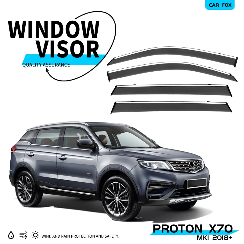 

For PR-OTON X70 MK1 2018-2023 Plastic Window Visor Vent Shades Sun Rain Deflector Guard 4PCS/SET