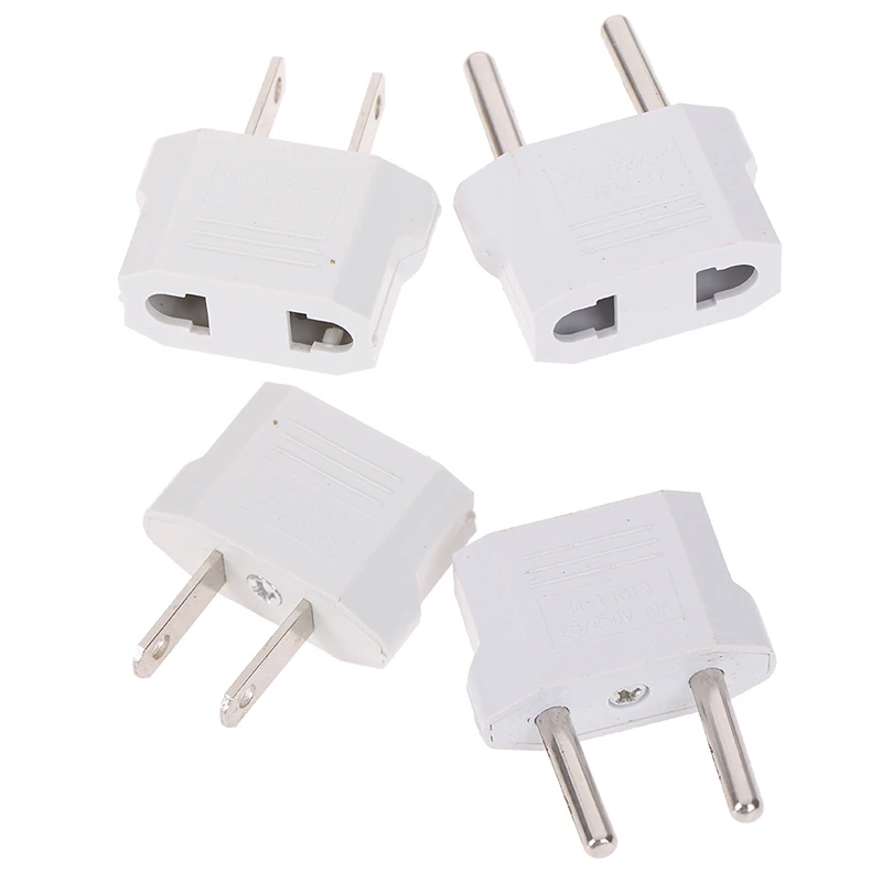 {NN72} 4 Pcs European Usa Eu To Us Plug Us To Eu Plug Travel Charger Adapter Converter
