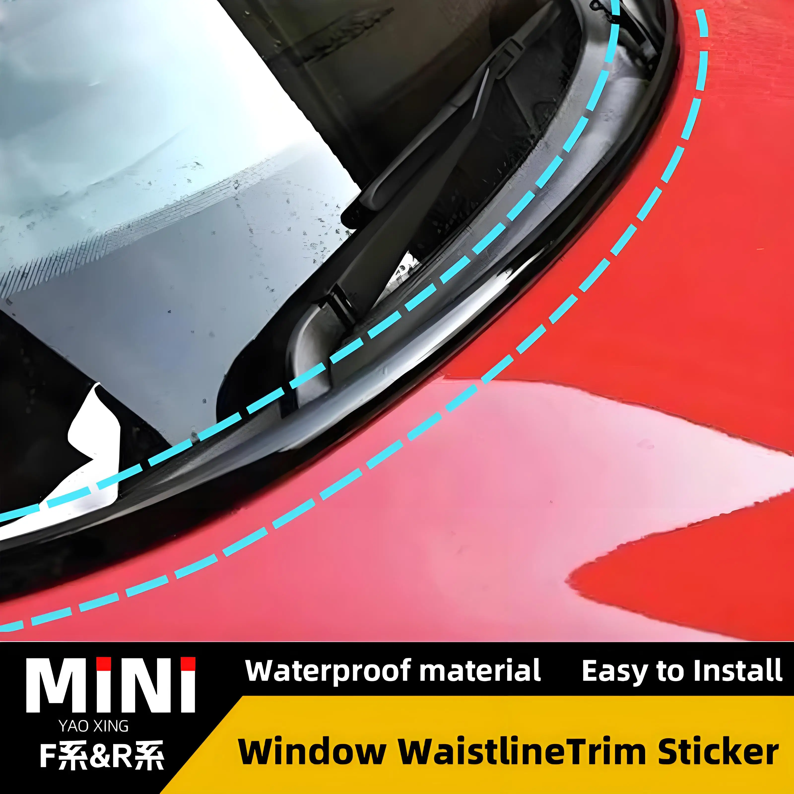 

Car Window Trim Vinyl Film Door Waistline DIY Sticker Decoration Black Line For Mini Cooper R53 R55 R56 R60 R61 F54 F55 F56 F60