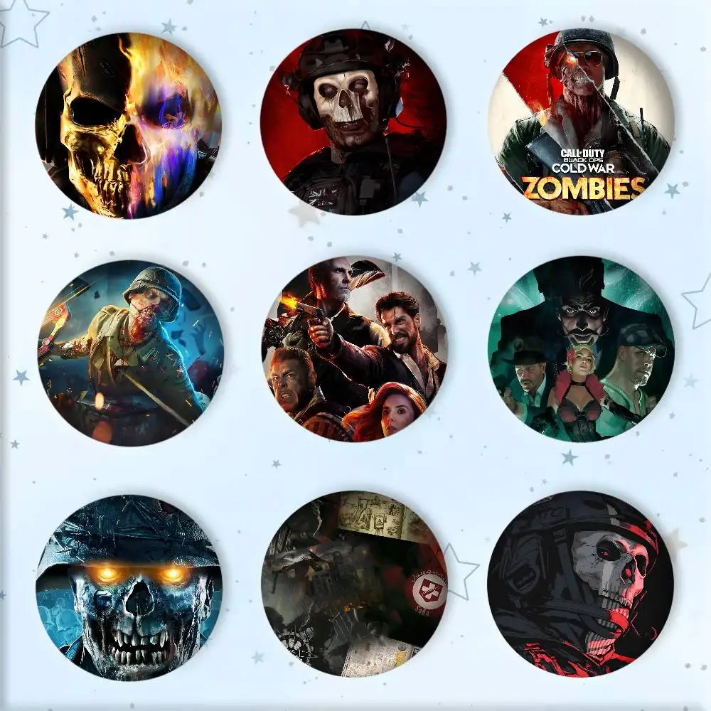 Cool Game Anime Cartoon Cod Zombies Manga Badge Round Art Brooch Clothes Backpack Accessories Lapelnd Laserh