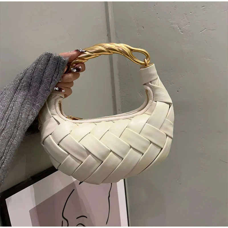 

Woven Bird's Nest Bag Brand Creative Design Dumpling Shape Comfortable Fabric Exquisite Commuter Handbag Shoulder Messenger Bag