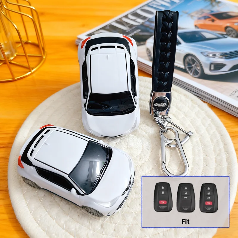 Interesting for Toyota Chr Car Model Key Case for Corolla Yaris Cross Prius Camry RAV 4 Prado 150 Furniture Key Cover Holder