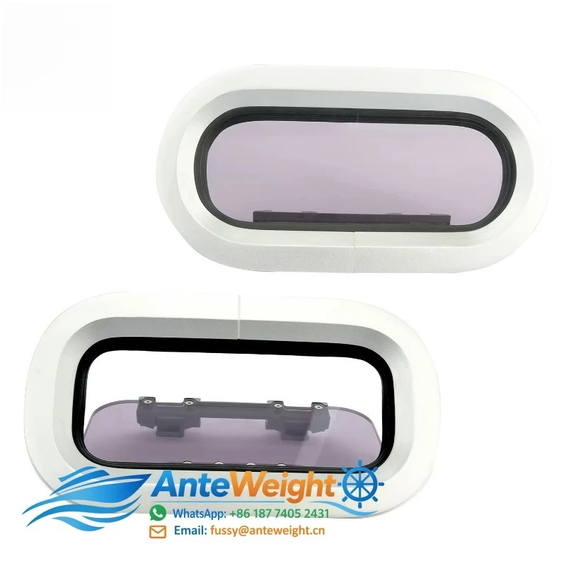 Rectangle Deck Hatch Boat Window Anodized Aluminum Frame Porthole Window for Marine