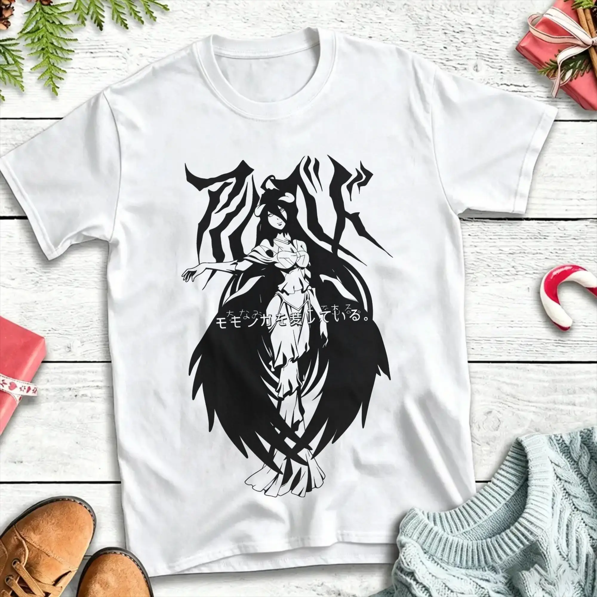 Couple T Shirt Manga Overlord Albedo T-Shirts Hipster  Summer Tees Vintage Cotton Tops Plus Size 5XL