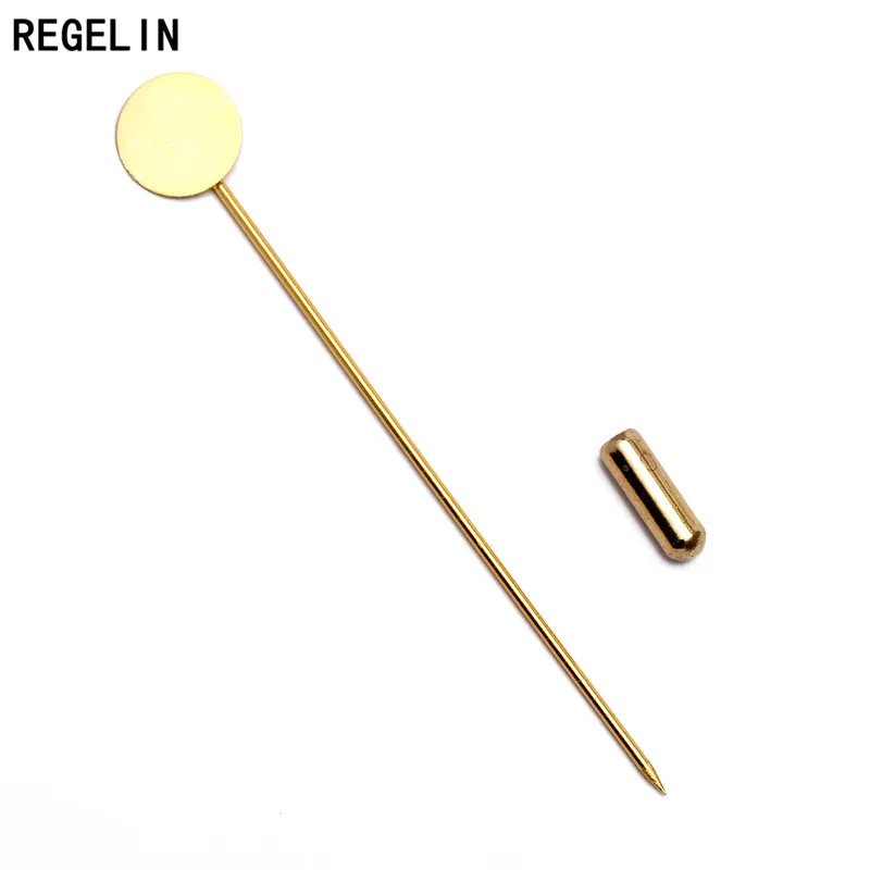 REGELIN Women Brooches Pin Base 10/15mm Silver Gold Color Imitation Pearl Brooch DIY Collar Pins For DIY Brooches Jewelry Making