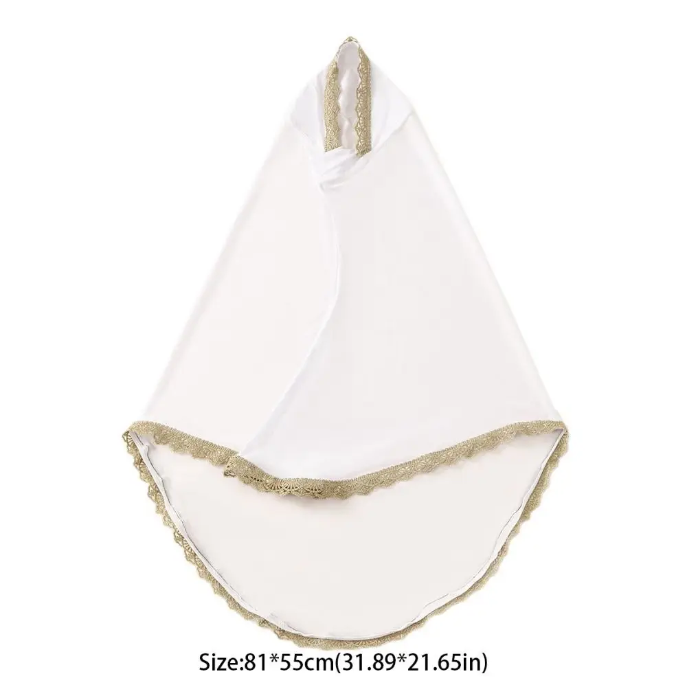 Elegant Embroidered Lace Ethnic Style Scarf Long Bandana Hijab Scarf Thin Malaysian Hijabs Shawl Female