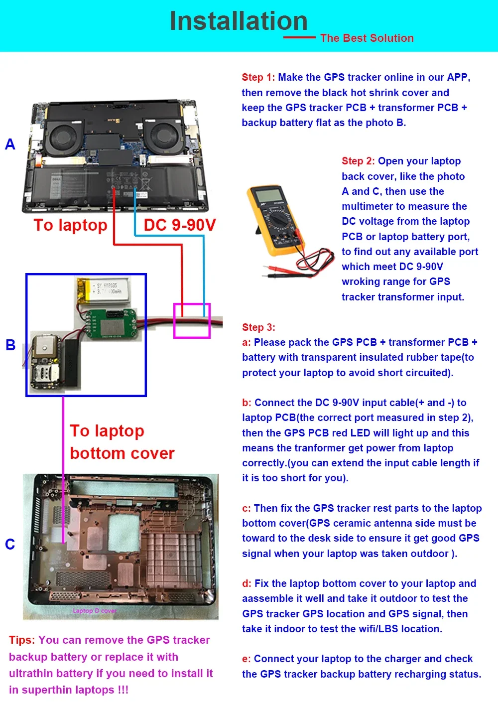 Easy To Install Laptop Anti-theft GPS Tracker Universal DC 6V-48V GPS Tracking Device For TV/vehicle/bike/Ebike/motorbike