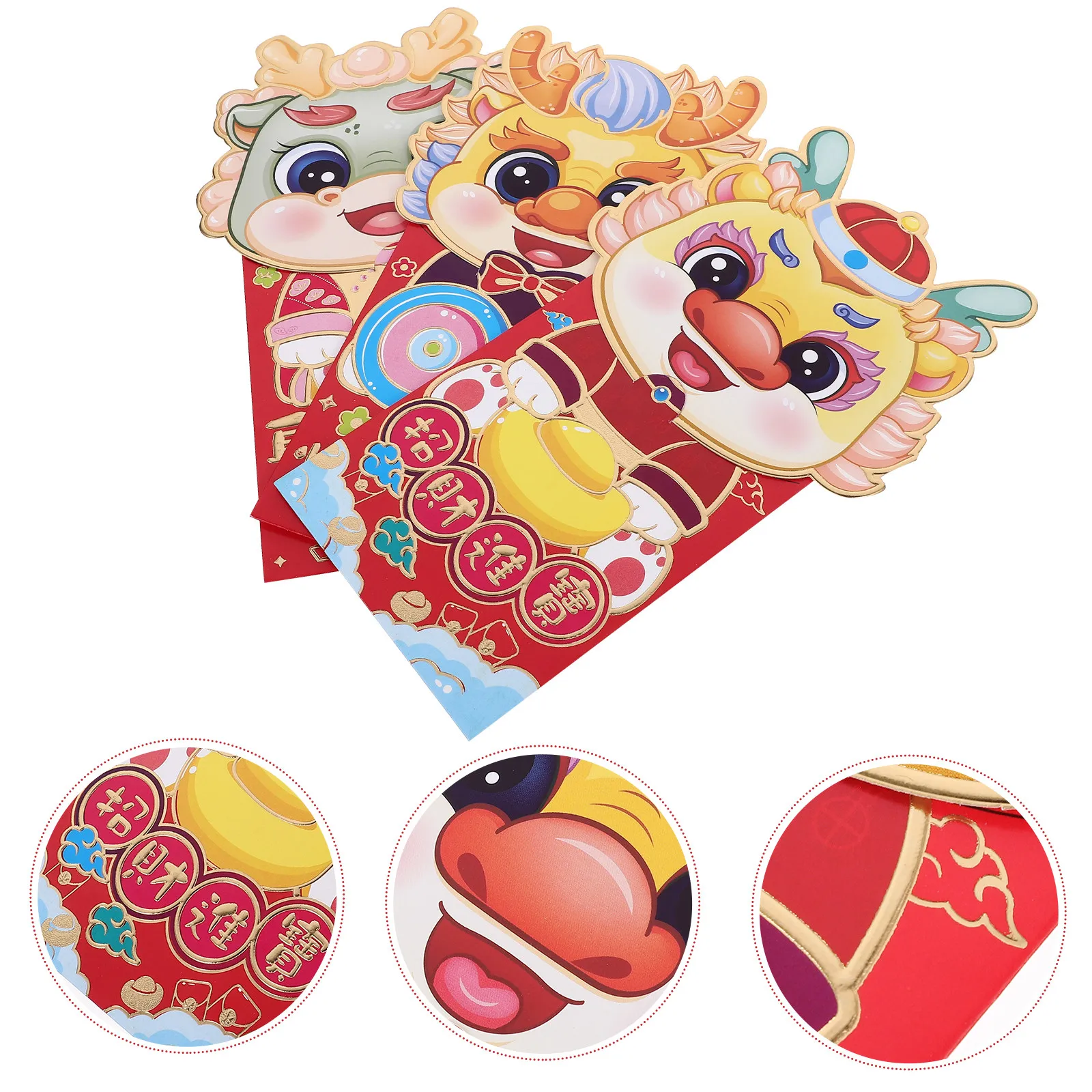 

6Pcs Dragon Year Red Envelopes Paper Lunar New Year Red Money Pockets Chinese 2024 Lucky Money Bags Spring Festival Gift