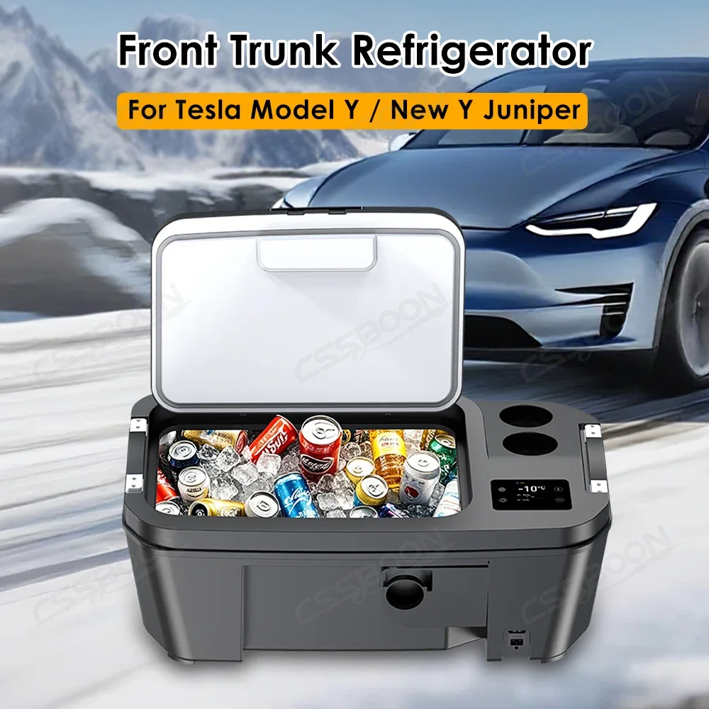 New Y Portable Car Trunk Refrigerator for Tesla Model Y 20L Fridge Freezer Portable Car Fridge Camping Road Trip Outdoor Travel