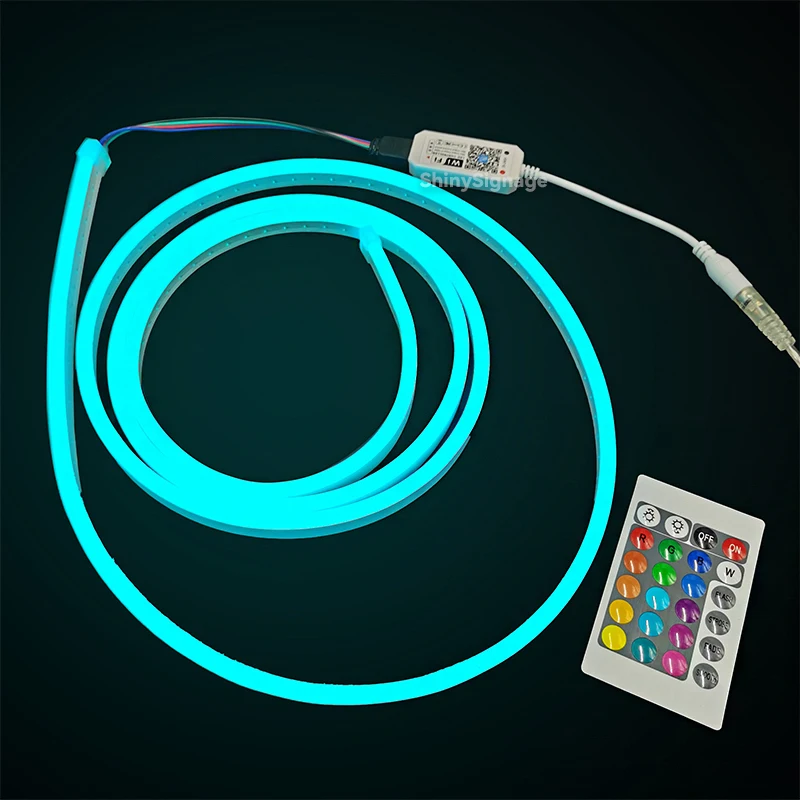 5 متر LED ضوء النيون RGB سيليكون نقي مقاوم للماء مرنة ضوء النيون انحناء 6x12 مللي متر أحمر أبيض أصفر أخضر أزرق لا بقعة