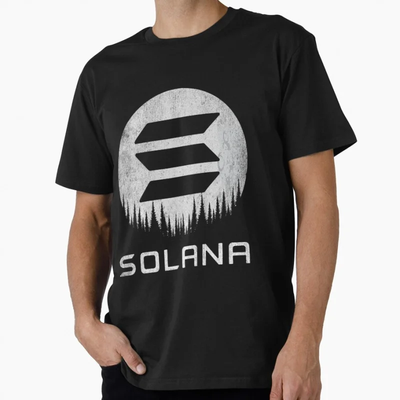 

Retro Solana coin SOL Crypto To The Moon Cryptocurrency Blockchain Wallet Gift T shirt for man Large size Tops S-6XL clothes