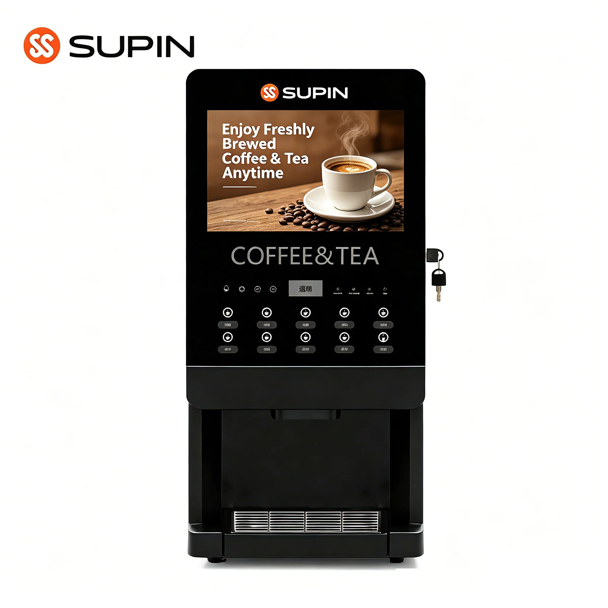SUPIN 410f Factory Custom Fully Automatic Compatibility Household Commercial Coffee Mixing Instant Hot Coffee Vending Machine