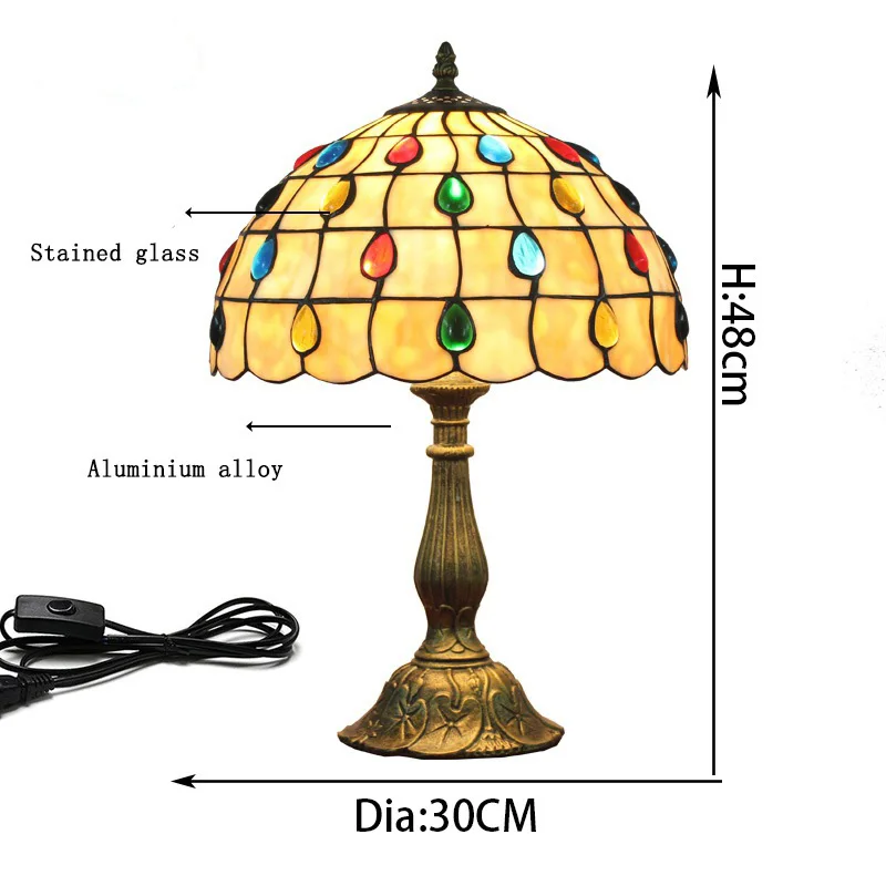 Turkish Table Lamp Tiffany Stained Glass Table Light For Restaurant Living Room Cafe Decor Vintage Bedroom Bedside Desk Lamp