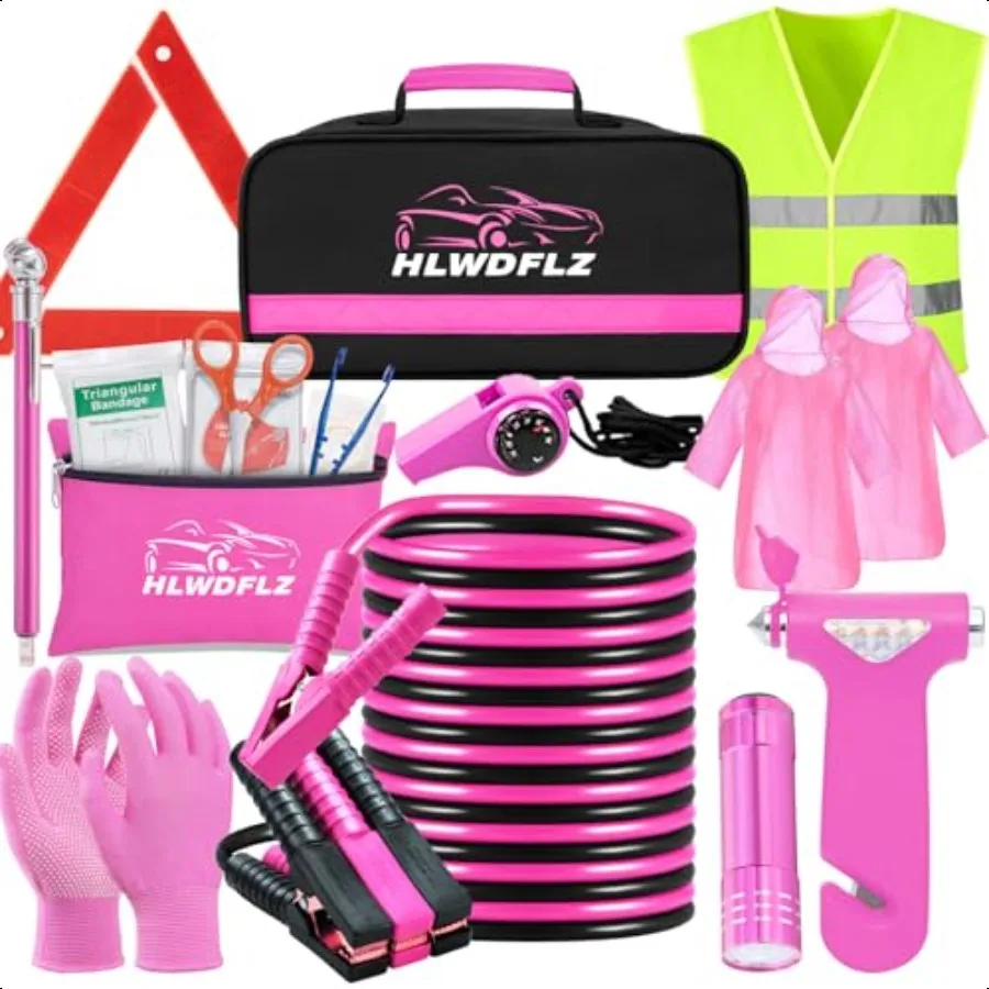 

Car Roadside Emergency Kit 17pcs Winter Traveler Safety Road Side Assistance Kits Car Kit entials for Men Women Teen