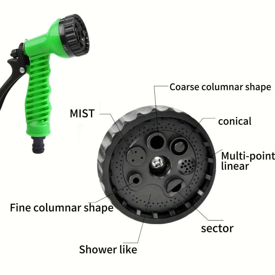 Garden Hose Pipe Water Hose Expandable Magic Hose 7 Patterns Water Gun Foam Pot Flexible Reels Hose Car Wash Gun Sprayer