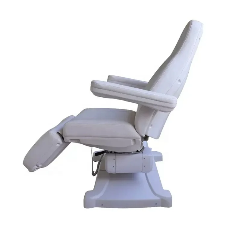 High End Multifunction Salon Furniture White 4 Motor Beauty Bed Adjustable Swivel Electric Saloon Bed