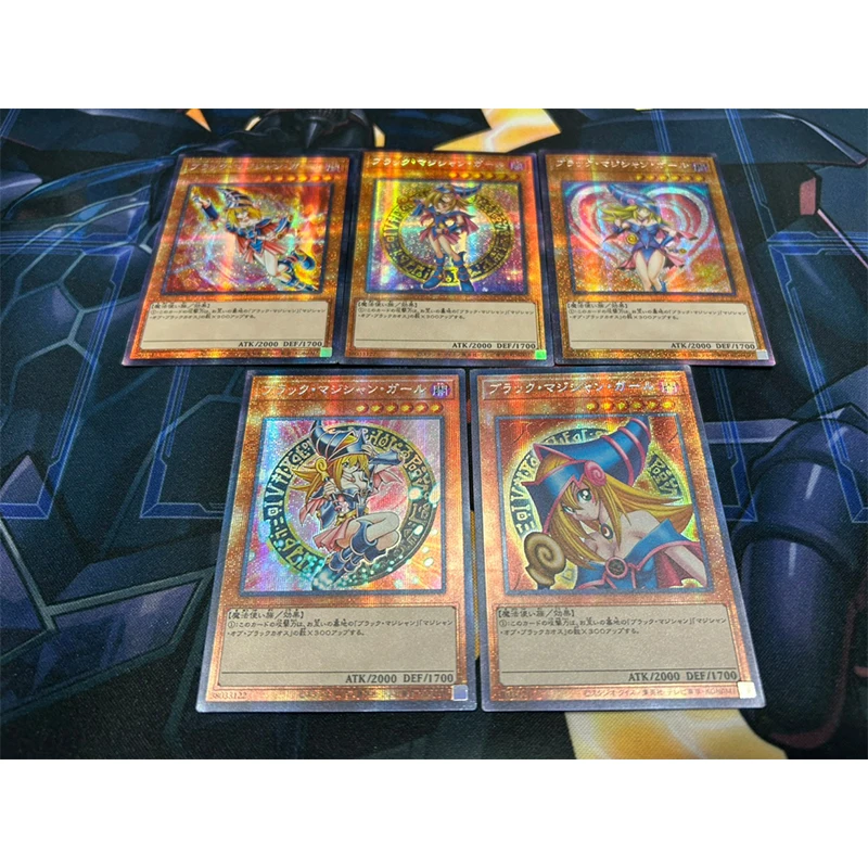 Anime Yu-Gi-Oh DIY ACG Tabletop Battle Games Laser Cards Toys for boys Black Magician Girl Collectible Cards Birthday Present