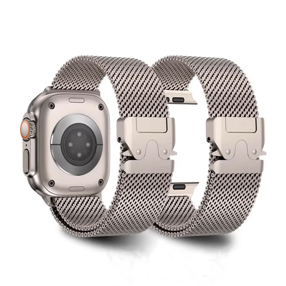 حزام التيتانيوم لساعة أبل Ultra2 3 الفرقة 49 مللي متر 46 مللي متر 45 مللي متر 41 42 مللي متر 44 مللي متر ميلانو كوريا سوار الأشرطة سلسلة 11 10 9 8 7 6 SE