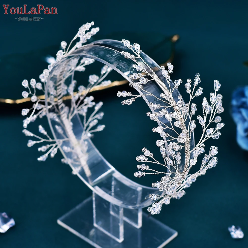 YouLaPan-Diadema de cristal para dama de honor, adornos para el pelo de boda, tocado hecho a mano, joyería para banquete y fiesta, HP595