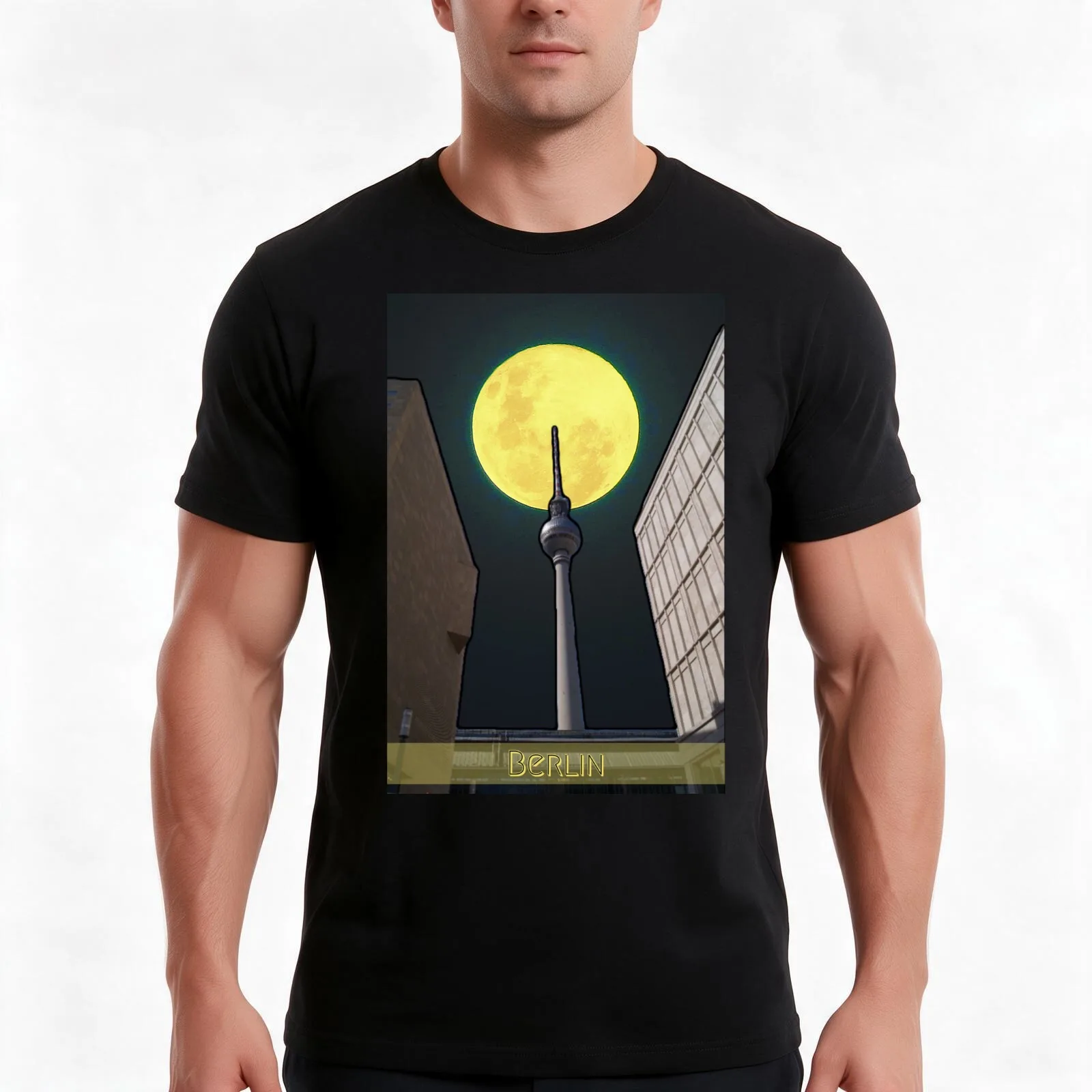 Berlin Fernsehturm T-Shirt Summer Casual Cotton Tee Oversized Streetwear Tops Vintage Graphic Print Loose Fit Short Sleeve