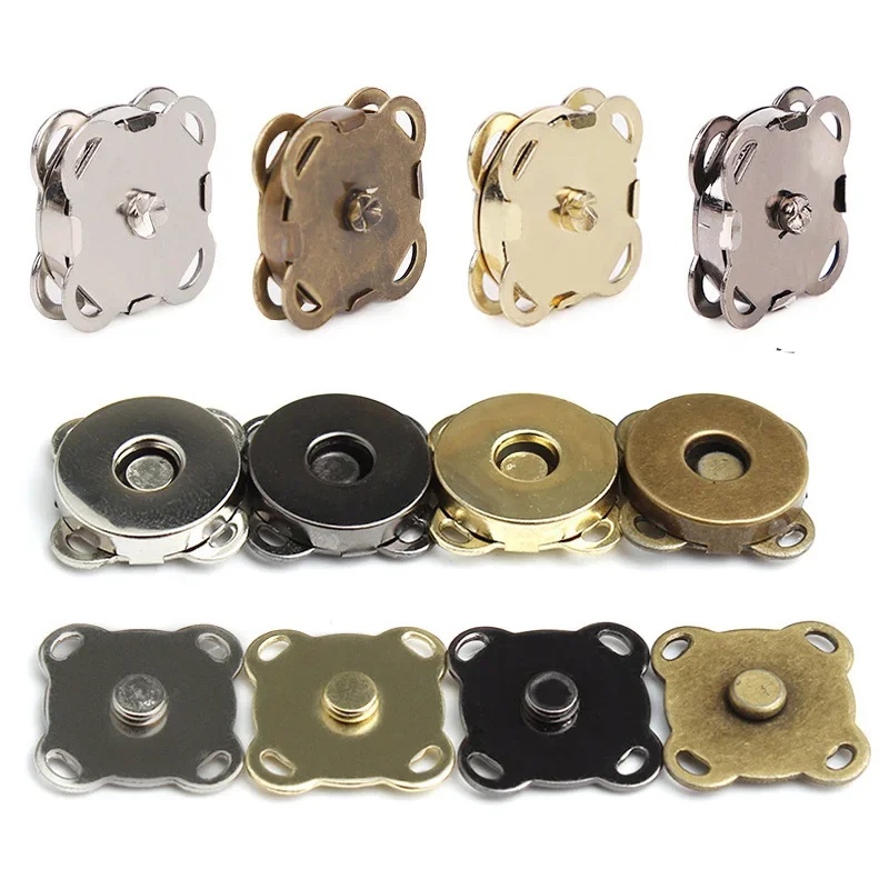 1/20Sets Magnetic Snap Button Metal Invisible Sew on Button Lock Clasps Fasteners for Purse Bags Clothes Craft DIY Accessories