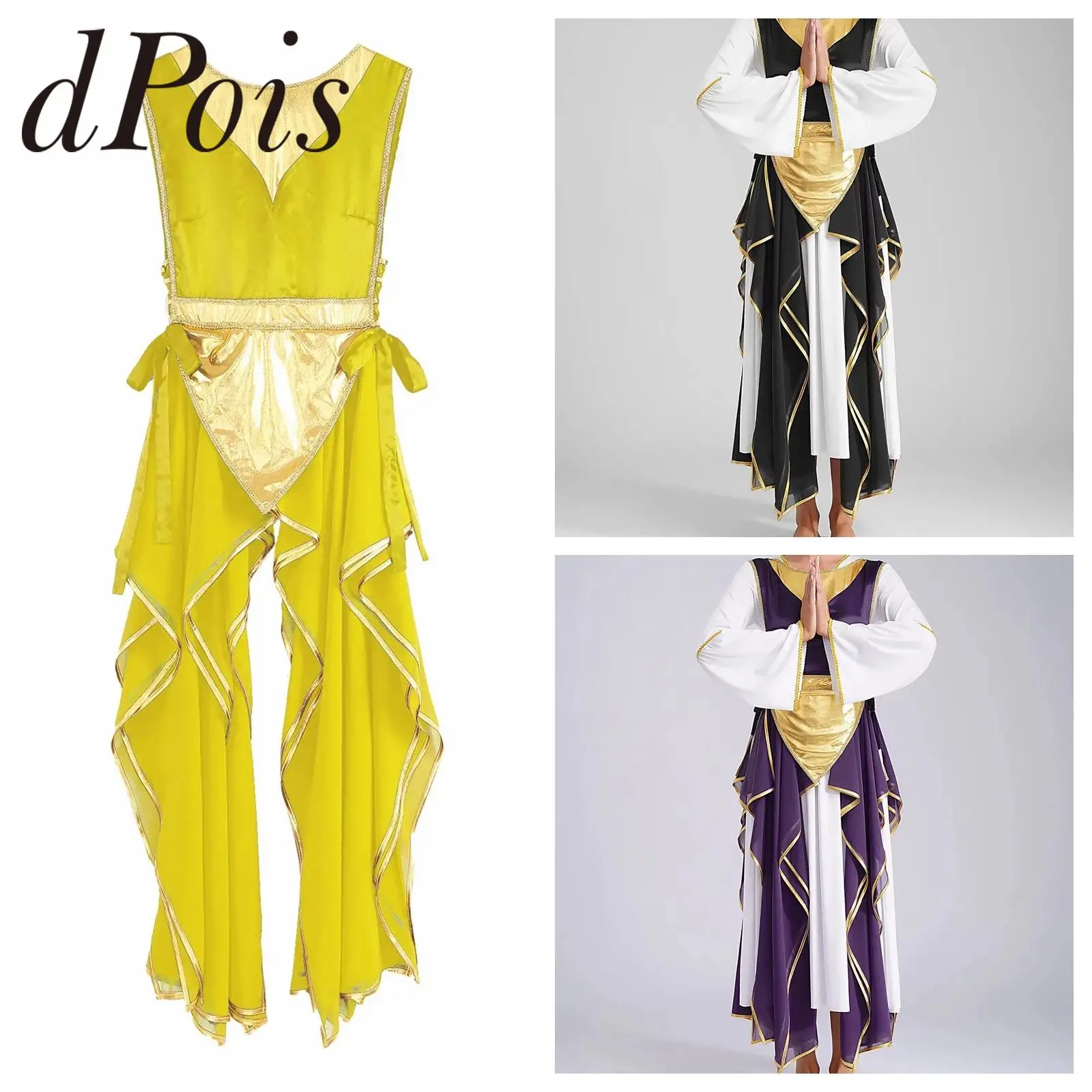 

Women Worship Robe Liturgical Dance Costume Church Choir Performance Dress + Tunic Celebration of Spirit Praisewear Dancewear