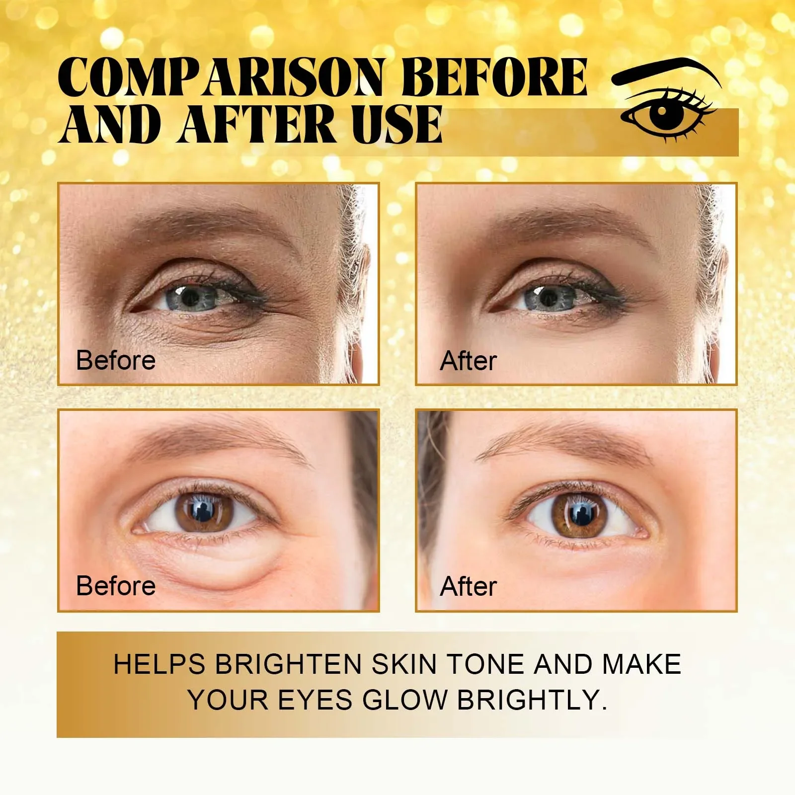 24k Golden Eye Mask Collagen Anti Wrinkle Eye Patch Lighten Dark Circles Improve Eye Lines Firm Skin Anti-Aging Skincare Product