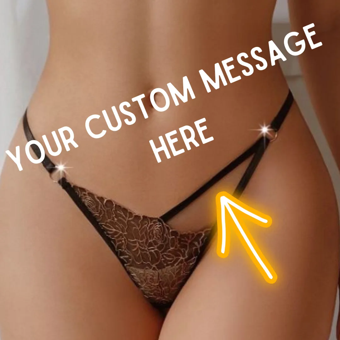 Custom Thong Name for Women Customized Lace Name G-string Personalized Golden Letters Underwear Panties Valentine\'s Day Gift