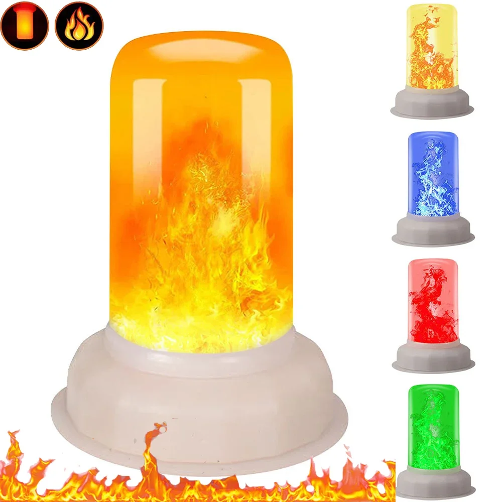 

Battery Operated LED Flame Effect Night Lights Flameless Candle Tealights Simulation Flickering Desk Lamp Room Party Bar Decor