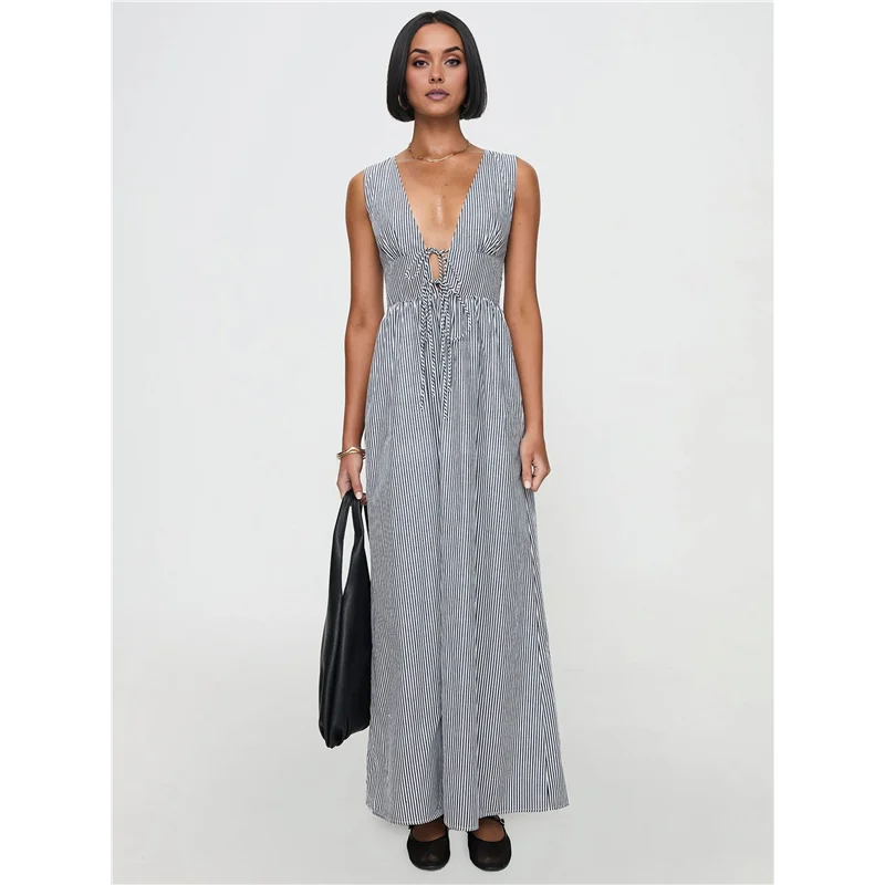 【】Women V Neck Maxi Dress Boho Flowy Long Dress Floral Loose Fit Summer Sundress Y2K Going Out Beach Dresses