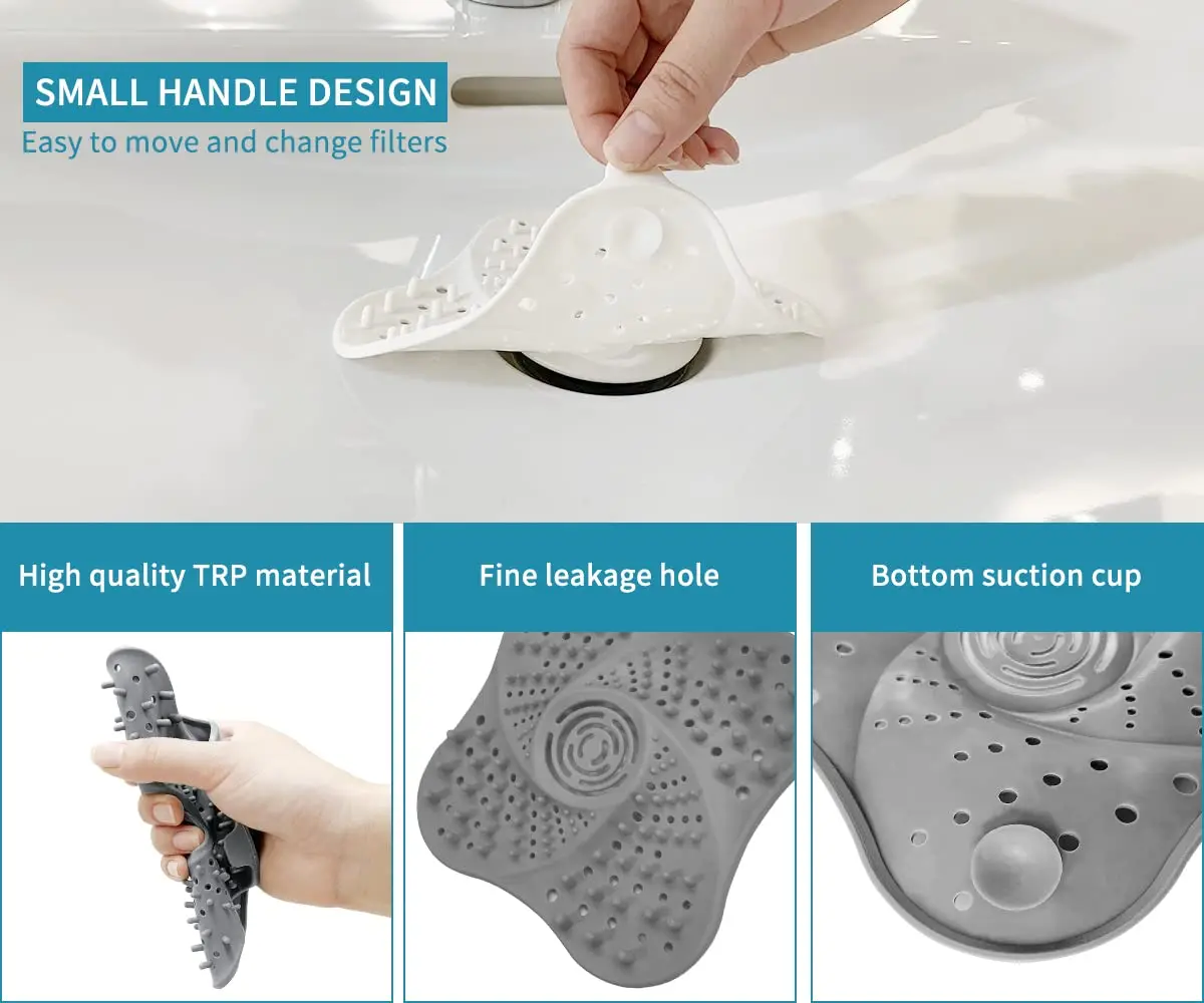 1-10Pcs Anti-blocking Hair Catcher Hair Stopper Trap Shower Floor Drain Covers Sink Strainer Filter Bathroom Kitchen Accessories - view 5