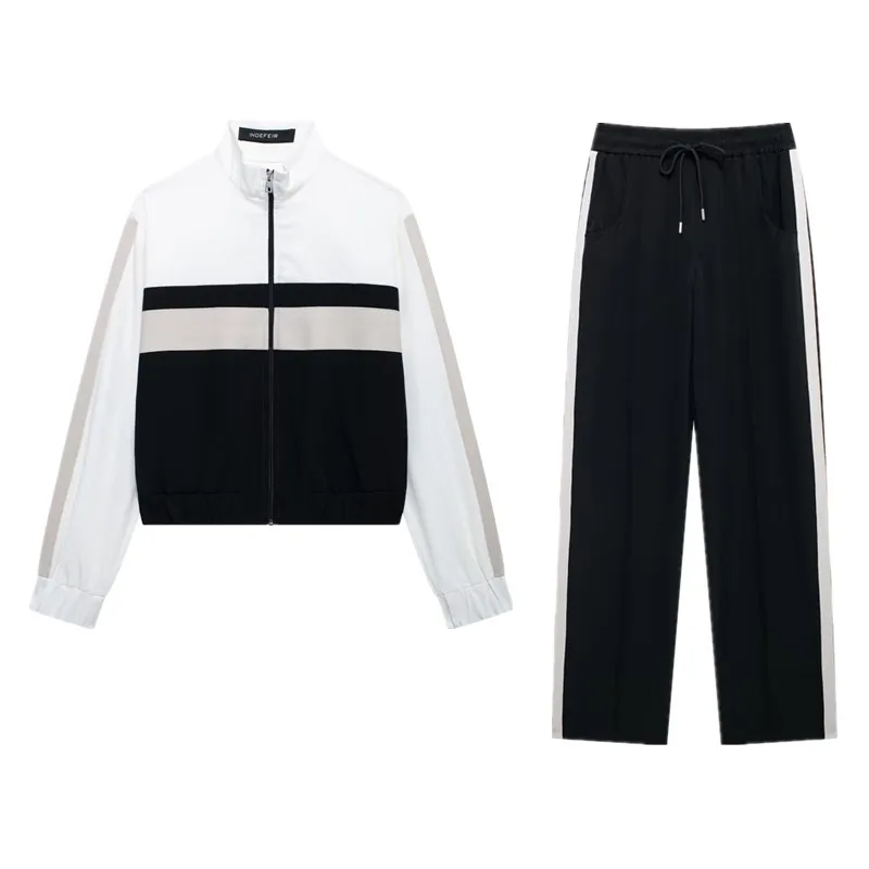 

Women's Pilot Jaet Outerwear 2024 Autumn New Side Stripe Decorative Zipper Flng Coat Casual Sportswear Set