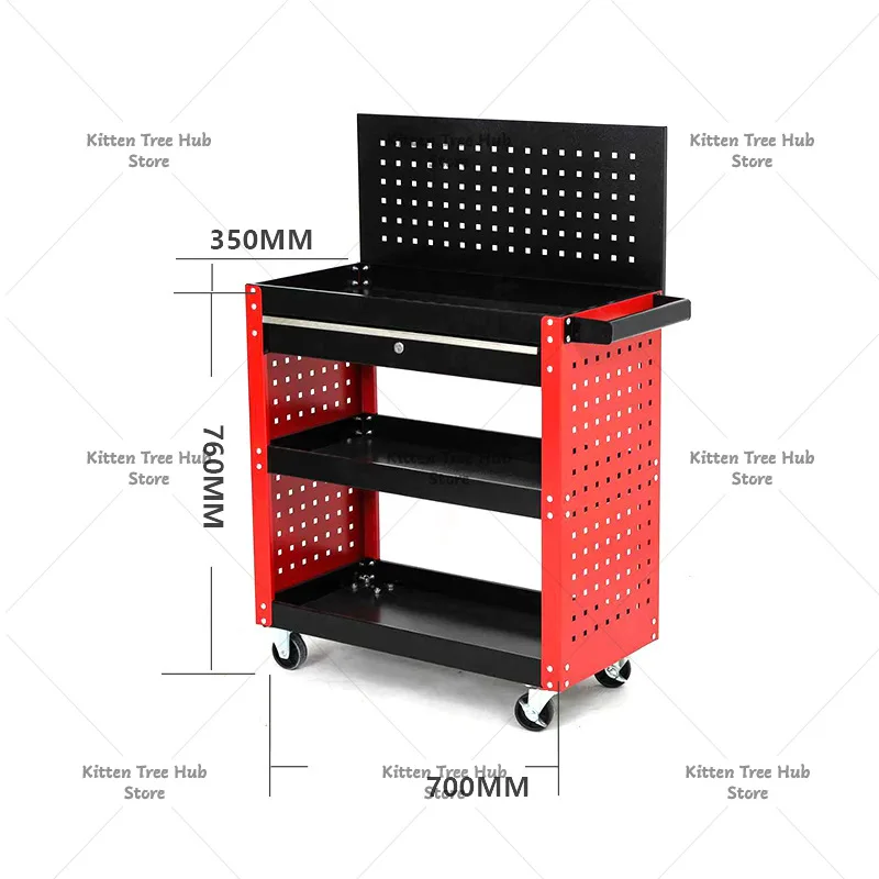 Heavy Duty Mobile Repair Tool Trolley Cart Thickened 3 Tier Auto Service Tool Cabinet Rolling Mechanics Toolbox Parts Storage