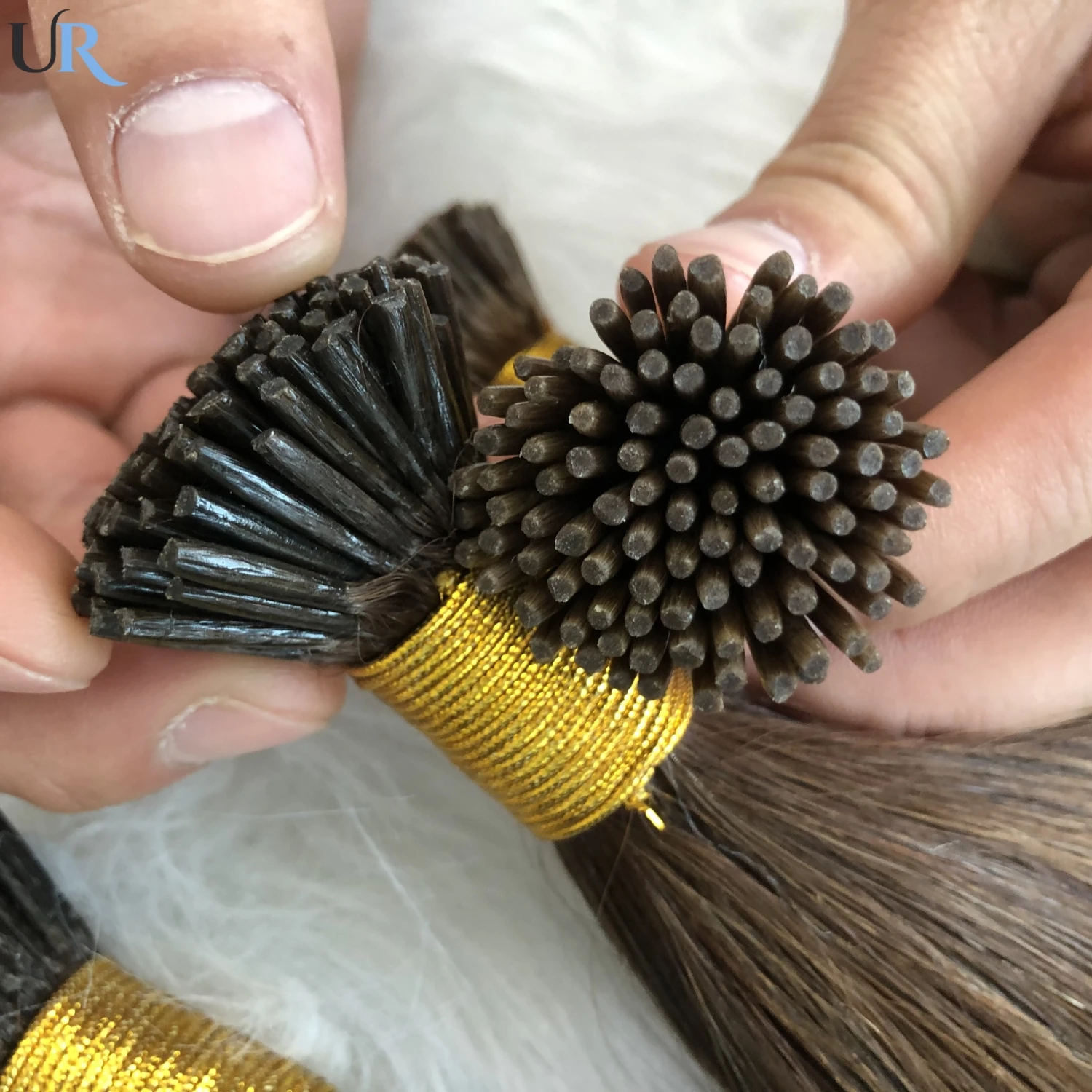 I Tip Human Hair Extensions Remy Hair 1.2cm Keratin Natural Hair Extension Nail Bond Capsule Straight Hair 50/100 Strands