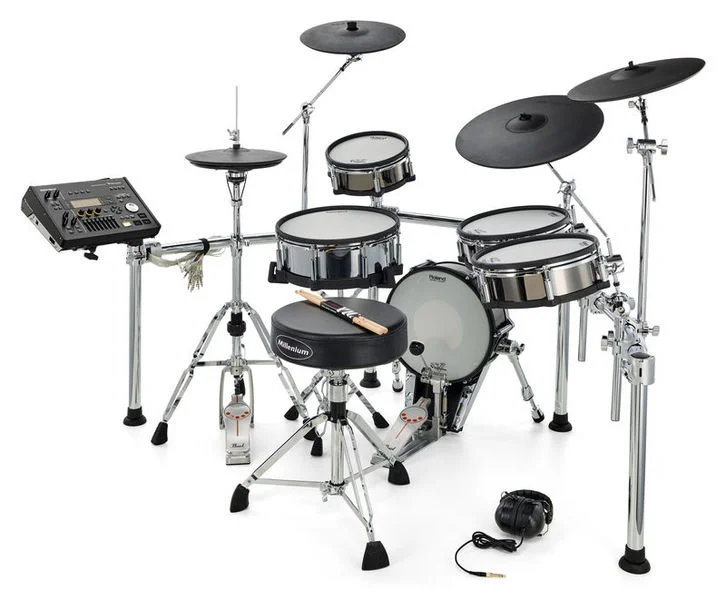 Professional Electronic Drum Kit for Home Practice Studio Rehearsal Stage Performance Percussion Instrument for Adult Drummers