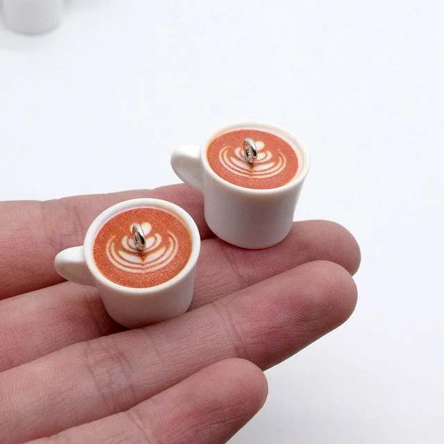 10pcs Mini Miniature Coffee Cups Resin Charms Funny Cute Drink Diy Crafts Pendant For Earring Keychain Jewelry Make AliExpress
