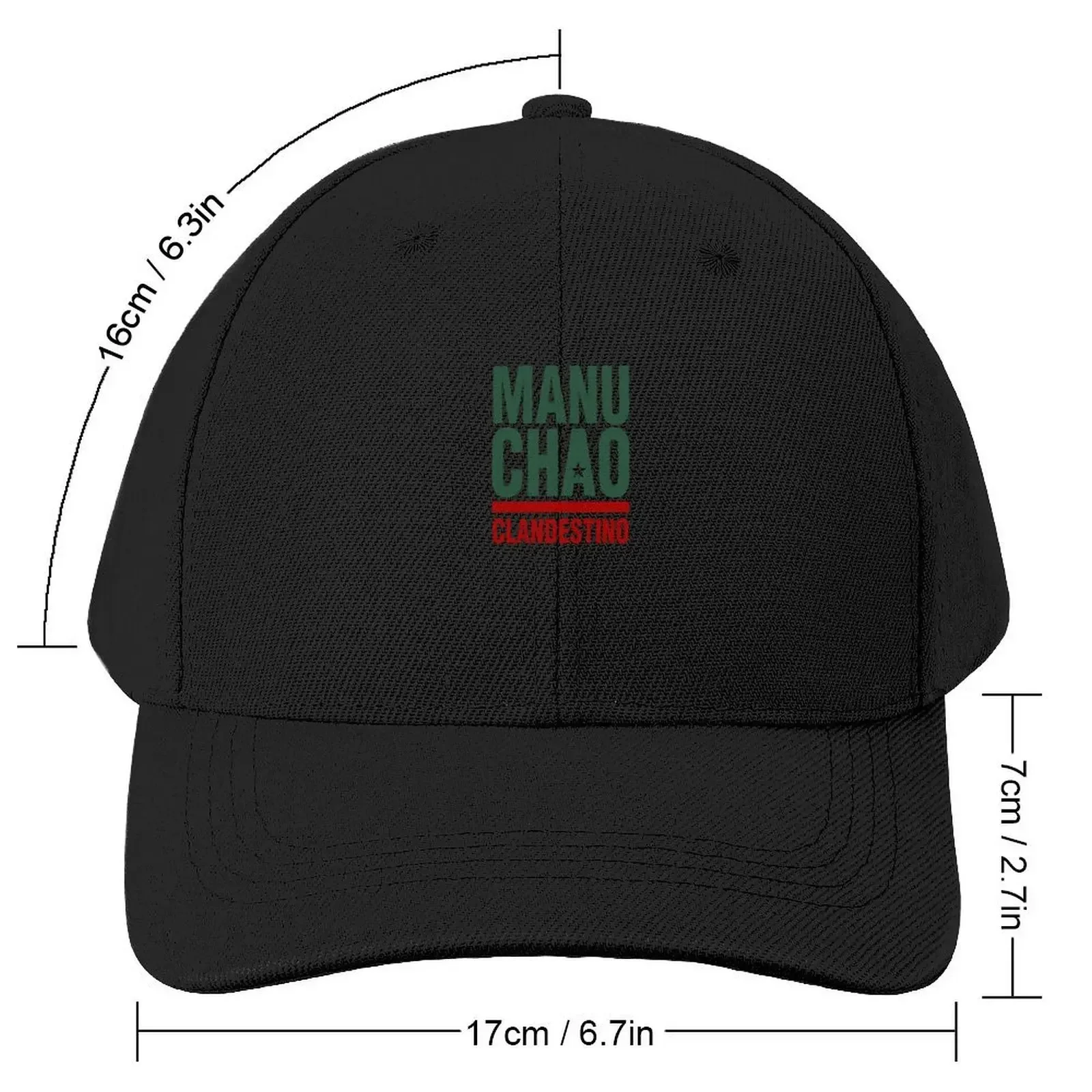 Manu Chao Clandestino Logo Baseball Cap Luxury Hat Sun Hat For Children Luxury Woman Men's