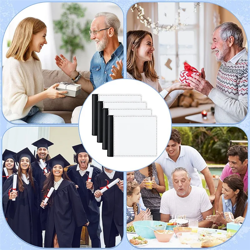 A71Z Pacote com 4 Carteiras de Couro para Sublimação, Carteiras em Branco para Transferência Térmica, Presente para Homens, Escritório, Viagem, Fácil Instalação