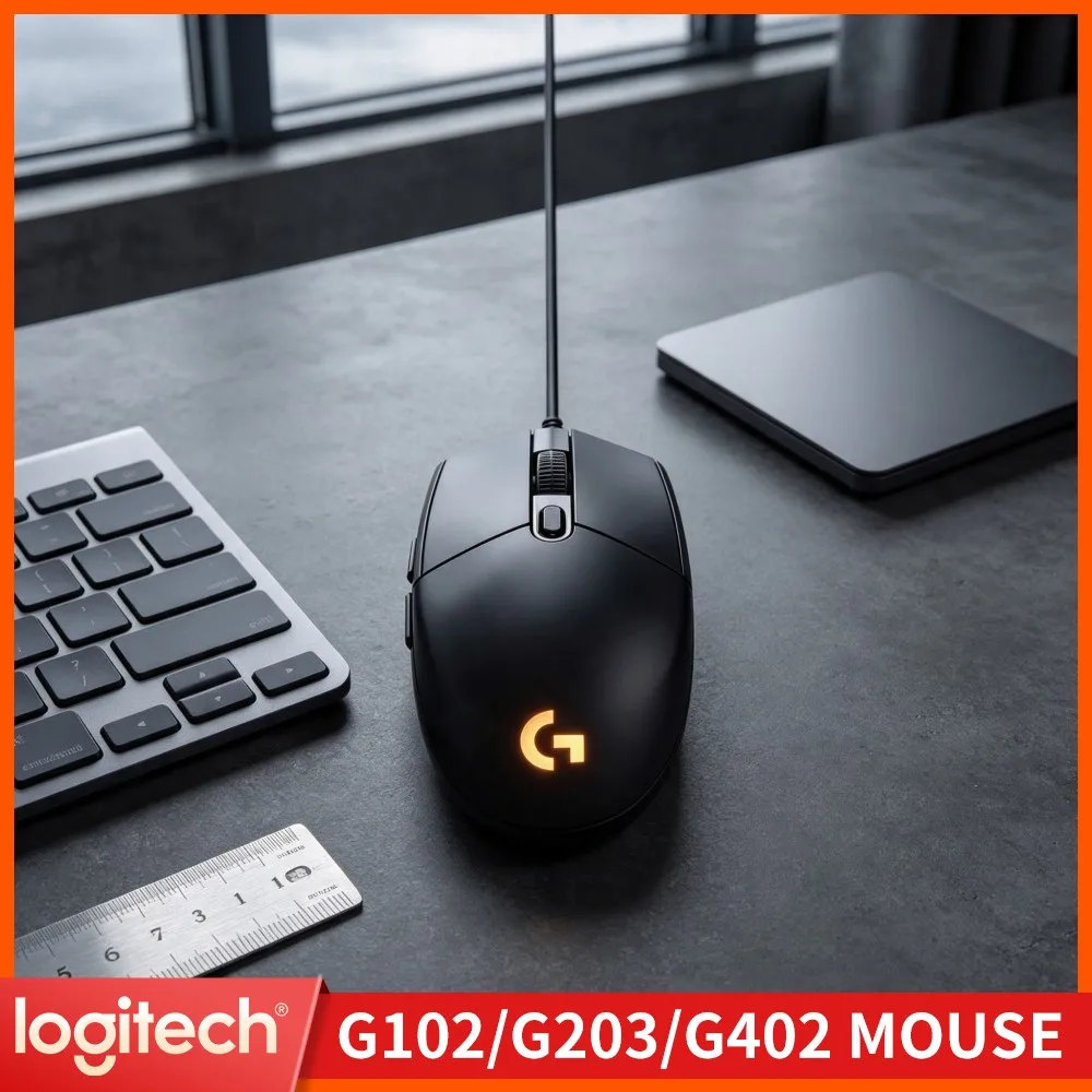 Logitech G203 Wired Gaming Mouse Wear Proof Feet Tunable Sensitivity RGB Illumination For PC Notebook Home Study Application