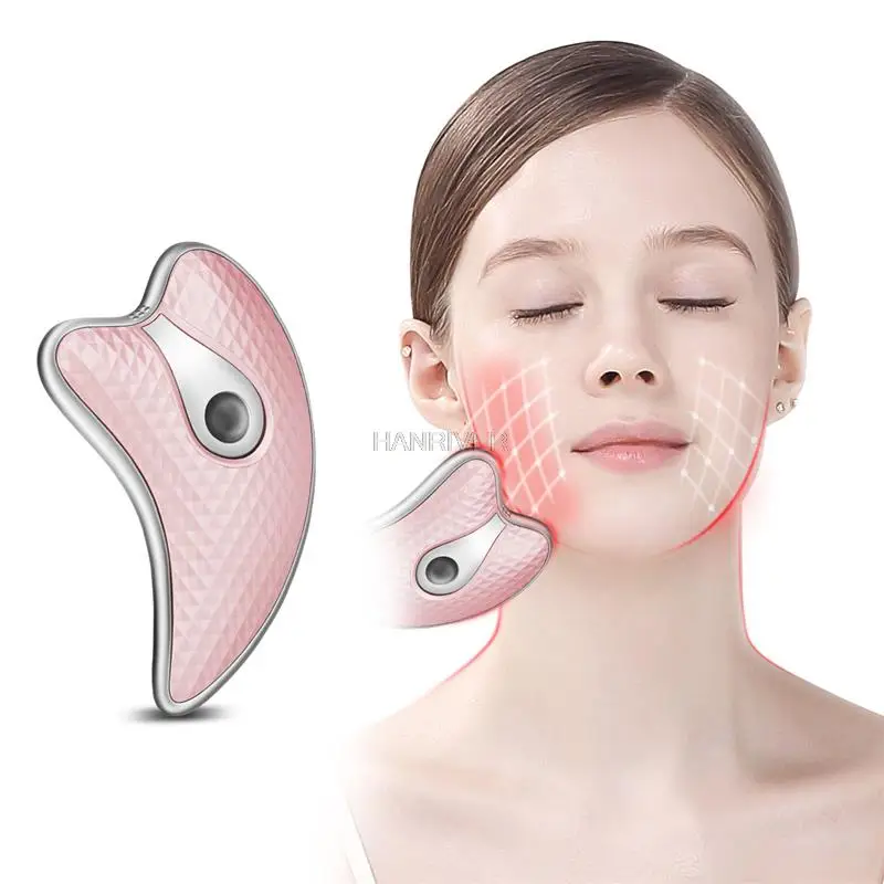 

Electric vibration heating micro current scrapping board beauty instrument facial lift massager face thin instrument