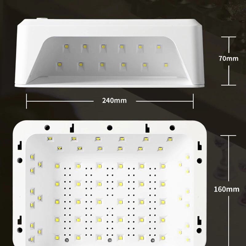 โคมไฟเล็บ LED + UV อบแห้งเร็วเครื่องทำเล็บความจุขนาดใหญ่โคมไฟเครื่องเป่ายาทาเล็บ