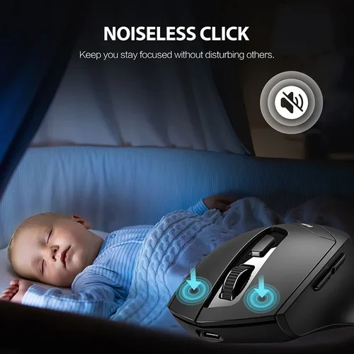 INPHIC DR01 Ratón inalámbrico Bluetooth recargable Oficina ligero portátil de tres modos portátil IPad ratón ergonómico Universal