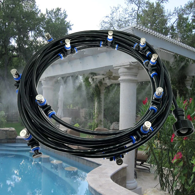 Misting Cooling System 6 to 18 Meters Copper Metal Mist Nozzles 3 4 Connector Trampoline Patio Misting