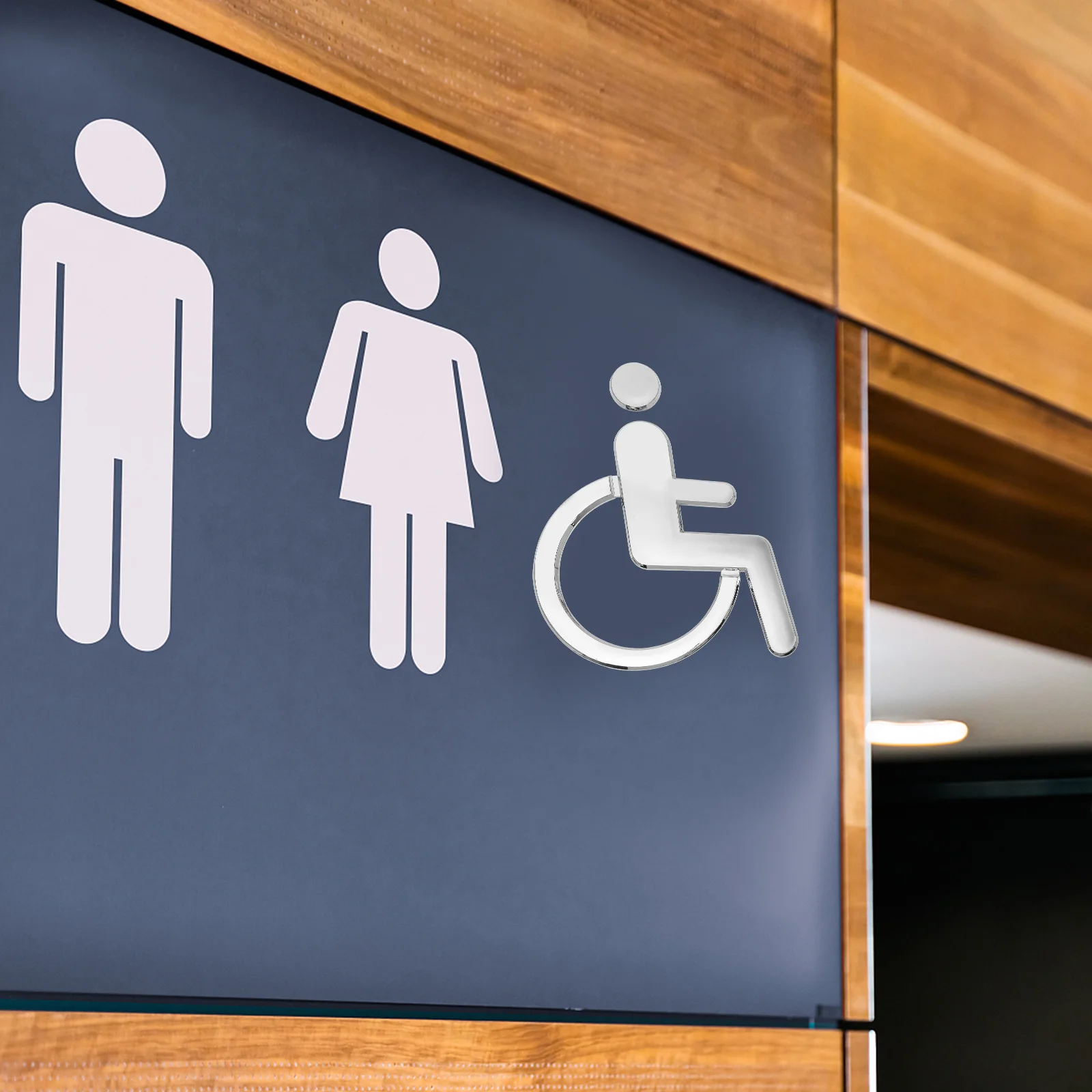 Disabled Wheelchair Restroom Sign Toilet Sign Plate High Grade Material Simple Installation for Public Facilities