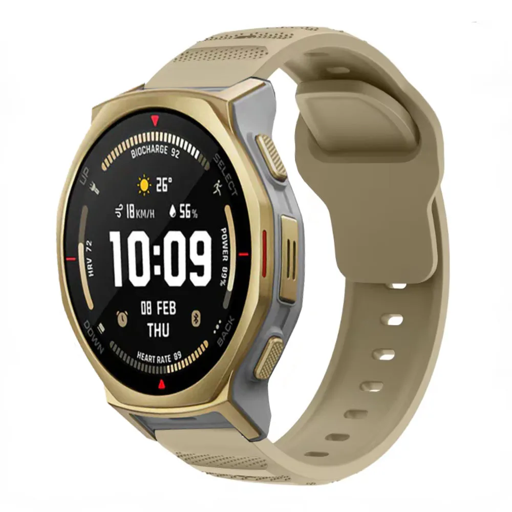22/20mm Silicone Strap For Amazfit T-Rex3 Pro 48-44mm/Active 2/2 square/Bip 6-5 Breathable Band Amazfit Balance 2/GTR 47mm/GTR 4