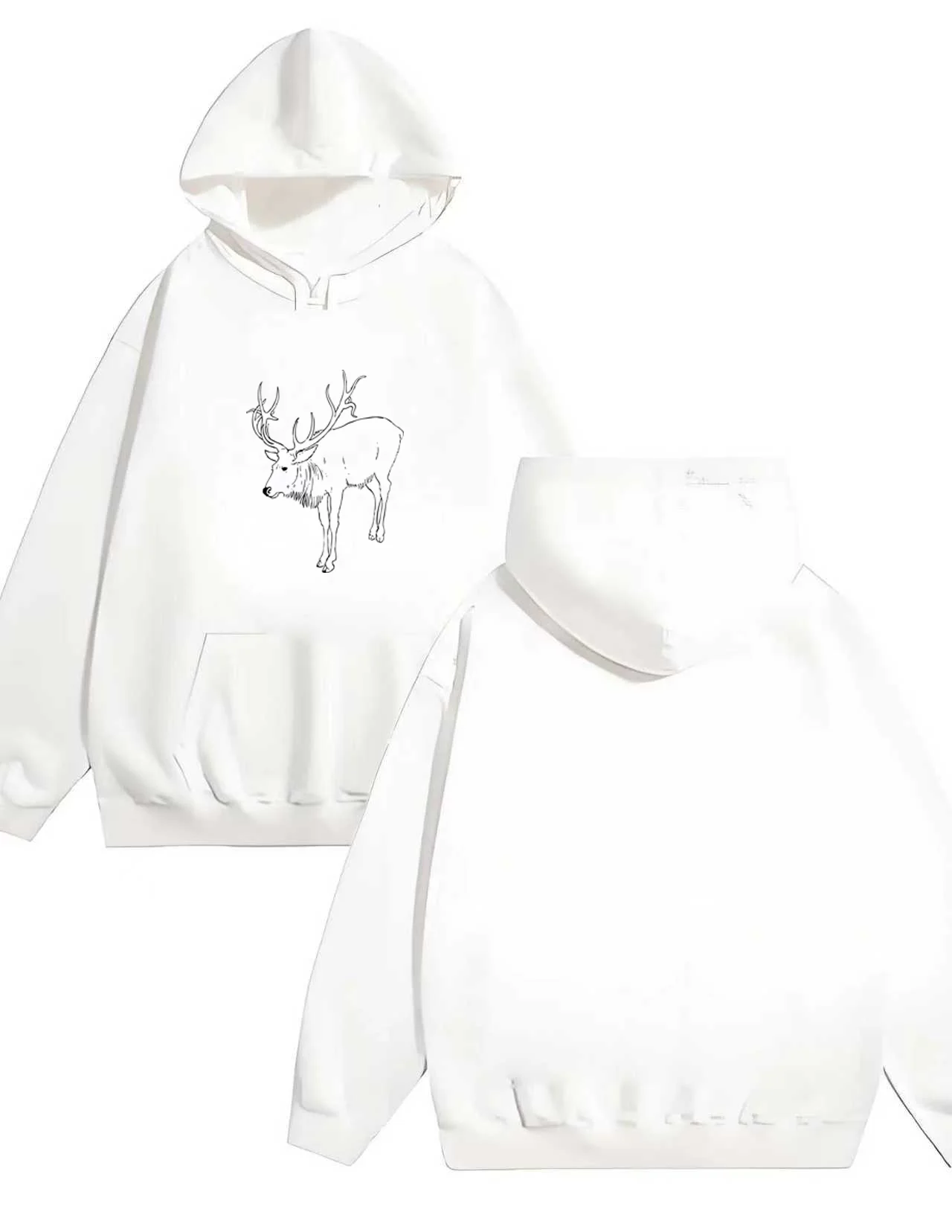 

The 2025 new men's and women's fashion loose 330G heavy-duty hooded sweatshirt with Christmas-style prints