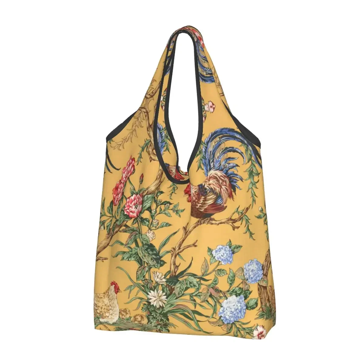 

Recycling Traditional Antique French Toile Art Shopping Bag Women Tote Bag Portable Grocery Shopper Bags